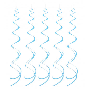 Pastel Blue Hanging Swirls 8pk - Party Savers