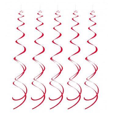 Red Hanging Swirls 8pk - Party Savers