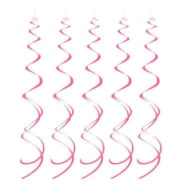 Bright Pink Hanging Swirls 8pk - Party Savers