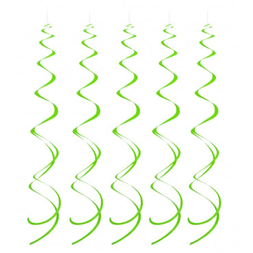 Lime Green Hanging Swirls 8pk - Party Savers