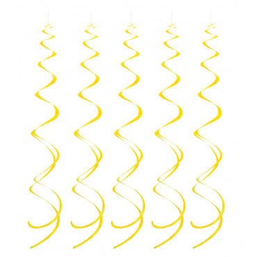 Yellow Hanging Swirls 8pk - Party Savers