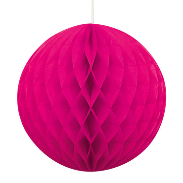 Bright Pink Honeycomb Ball 20cm - Party Savers