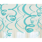 Frosty White Plastic Swirl Decorations 56cm 12pk - Party Savers