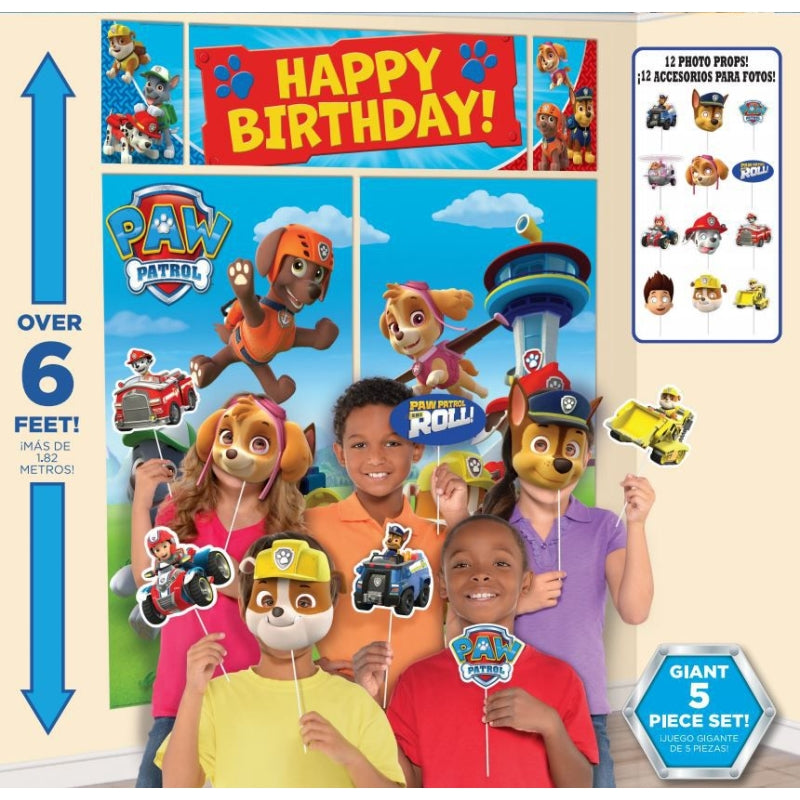 Paw Patrol Happy Birthday Plastic Scene Setter & Props 17pk - Party Savers