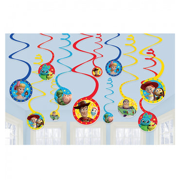 Toy Story 4 Spiral Hanging Swirl Decorations 12pk - Party Savers