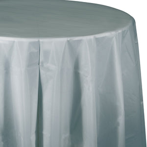 Royal Blue Plastic Round Tablecover 213cm - Party Savers