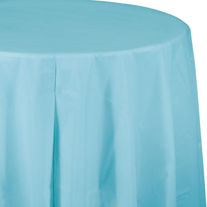 Green Plastic Round Tablecover 213cm - Party Savers