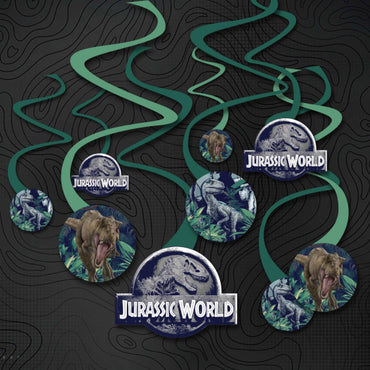 Jurassic Into The Wild Hanging Spiral Swirls Decorations 12pk