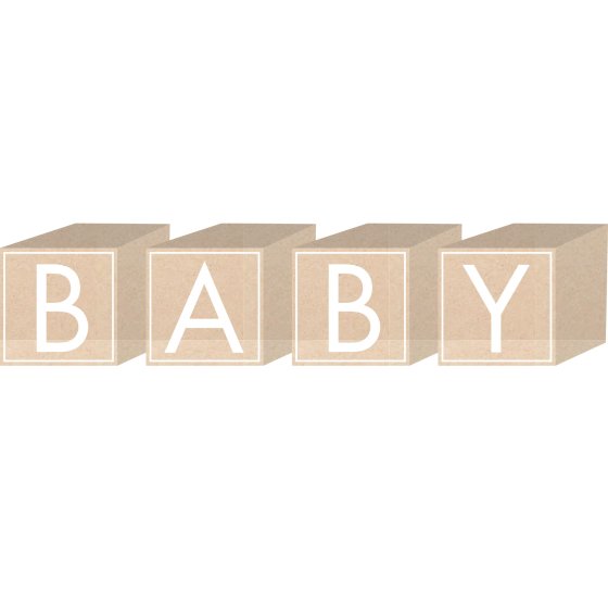 Ready to Pop MDF Baby Block Favors 5cm 4pk