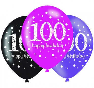 Pink Celebration 100 Latex Balloon 30cm 6pk - Party Savers