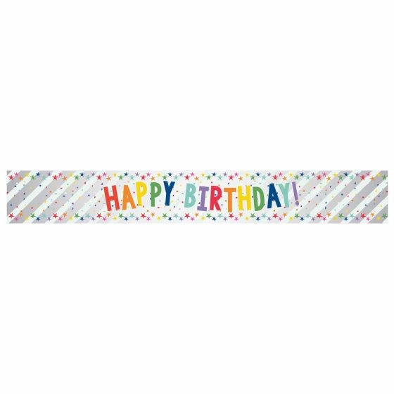 Happy Birthday Multi-Coloured Foil Banner 2.7m Each