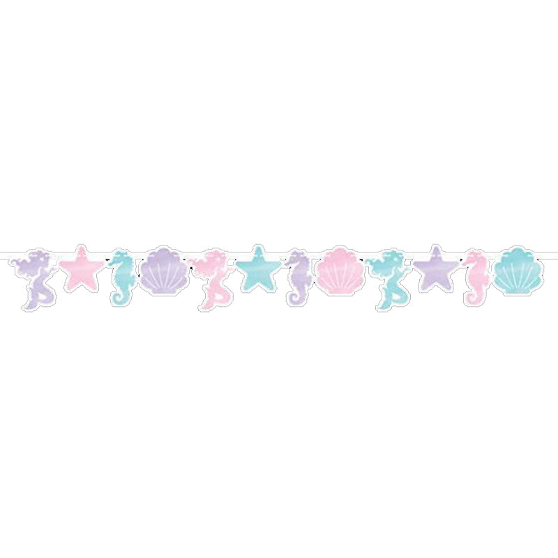 Mermaid Shine Iridescent String Banner 15cm x 1.47m Each - Party Savers