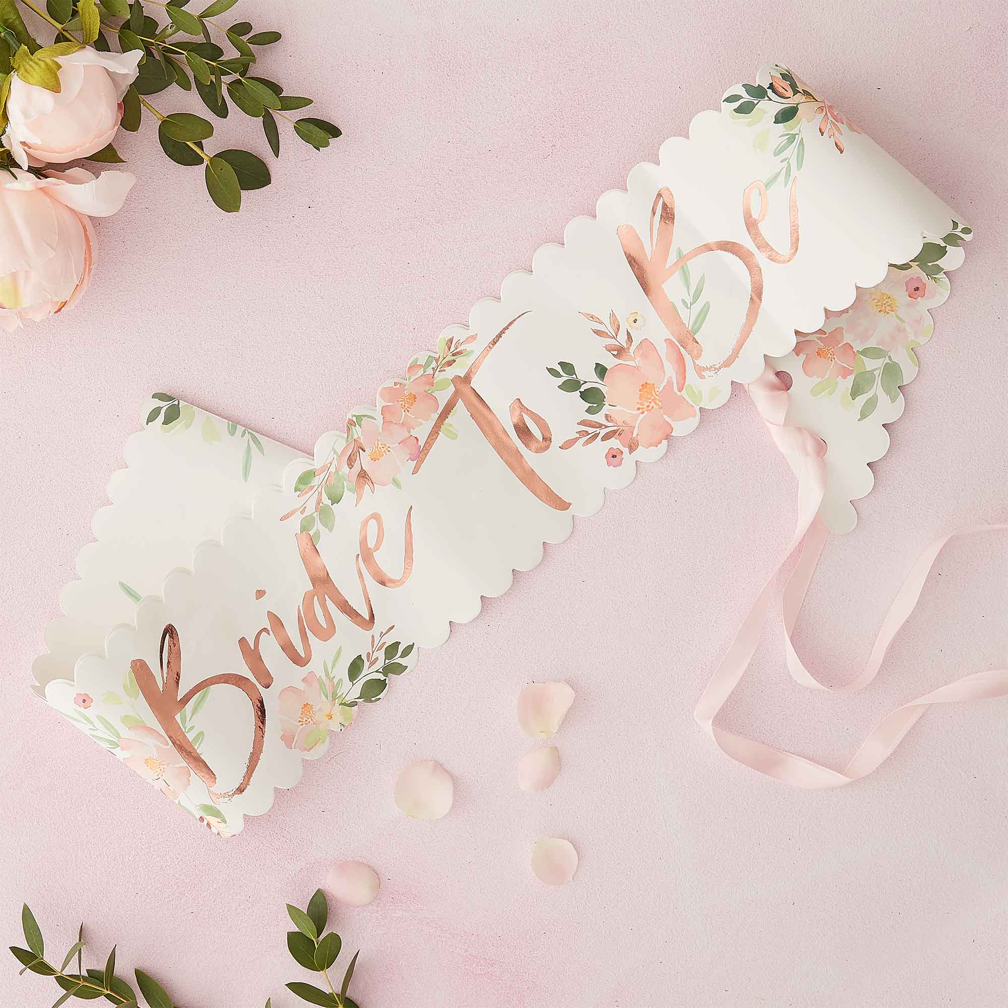 Floral Hen Party Bride To Be Sash 76cm x 10cm - Party Savers