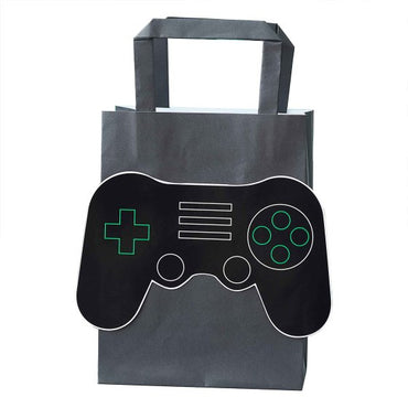 Game Controller 3D Black with Green Inside Party Bags 19cm x 11.6cm 5pk