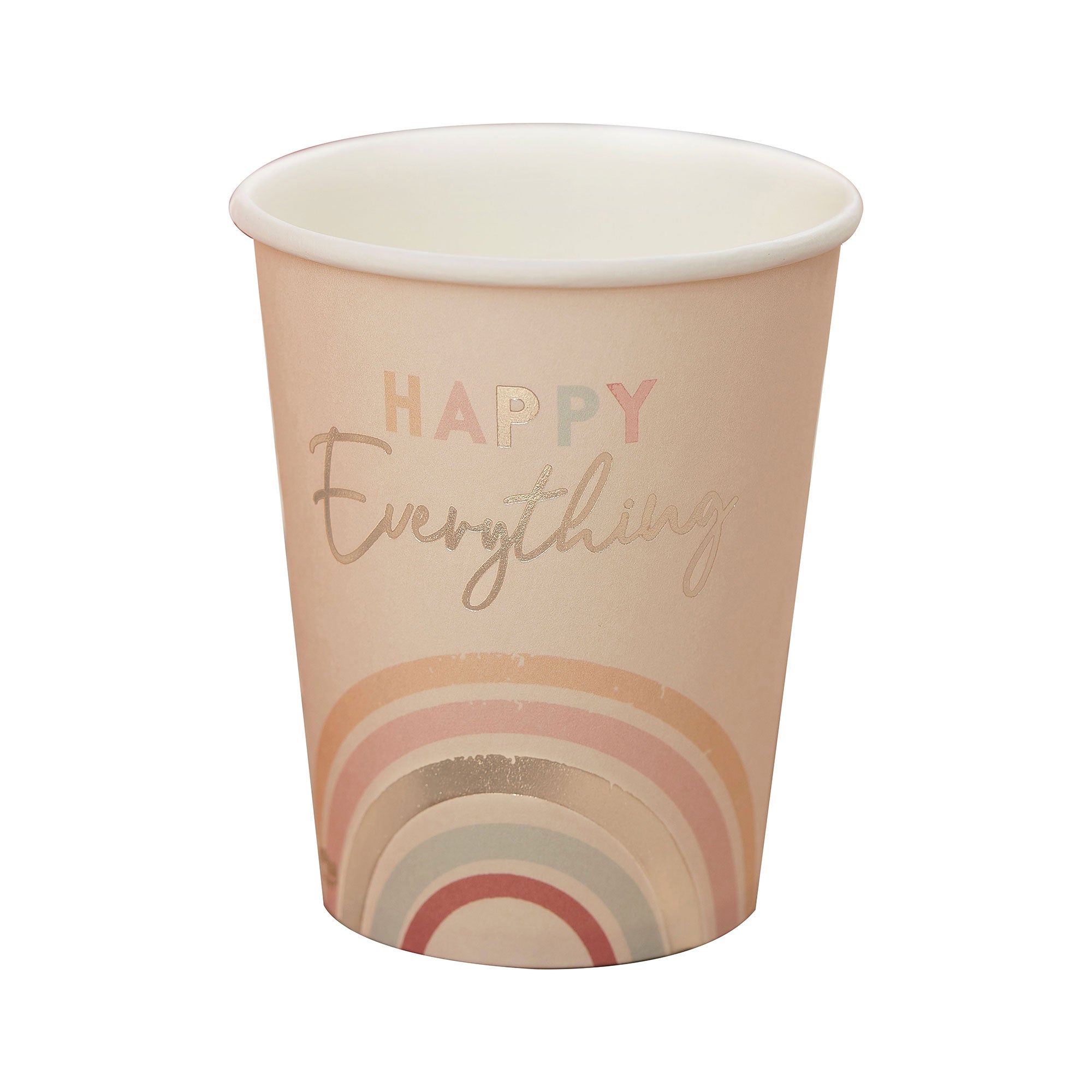 Happy Everything 9oz/266ml Paper Cups Gold Foiled