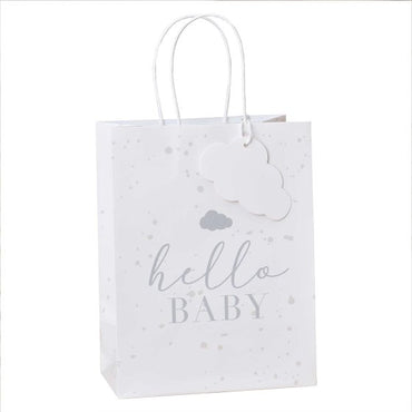 Hello Baby Speckle & Cloud Baby Shower Gift Bags 21.5cm x 15cm 5pk