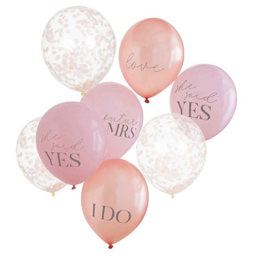 Hen Party Mixed Pack Of Hen Party Slogan & Confetti Balloons 30cm 8pk