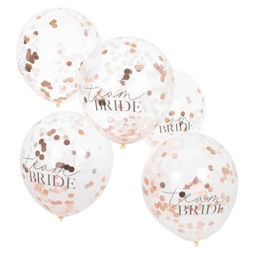 Hen Party Confetti 'Team Bride' Balloons 30cm 8pk