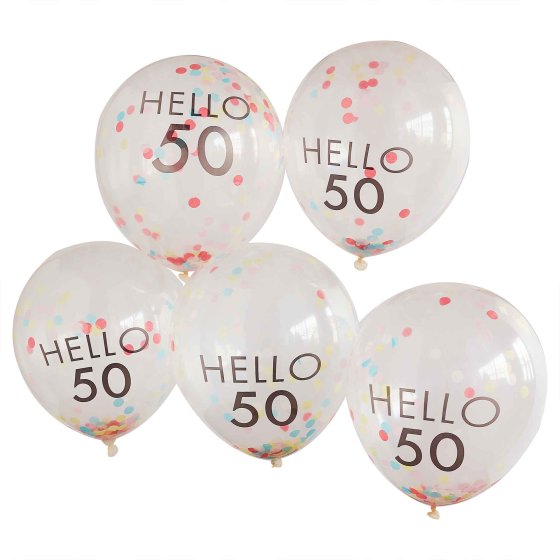 Mix It Up Brights 'Hello 50' Balloons
