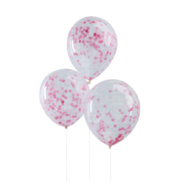 Pick & Mix Pink Confetti Balloons 30cm 5pk