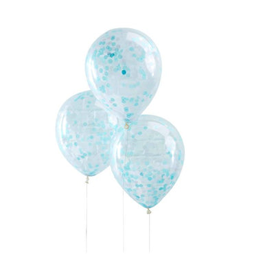 Pick & Mix Blue Confetti Balloons 30cm 5pk