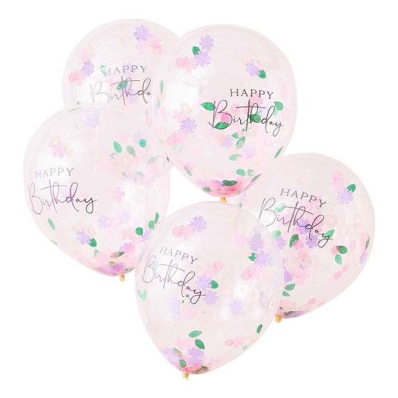 Lets Par Tea Happy Birthday Confetti Balloons