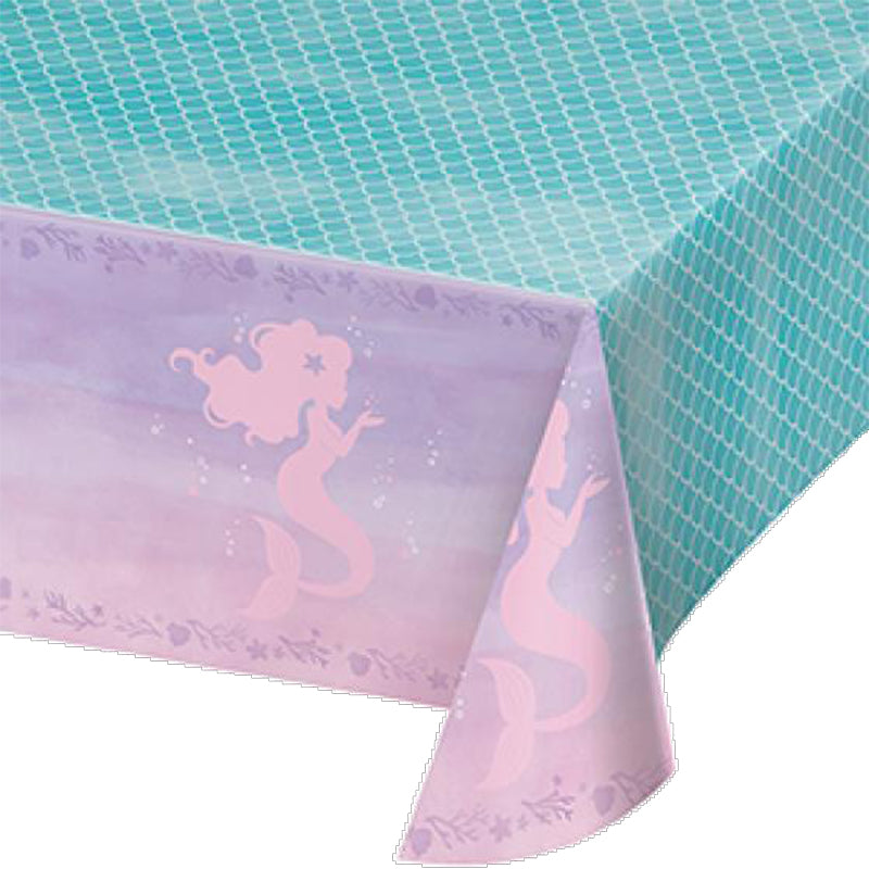 Mermaid Shine Iridescent Plastic Tablecover 137cm x 259cm Each - Party Savers