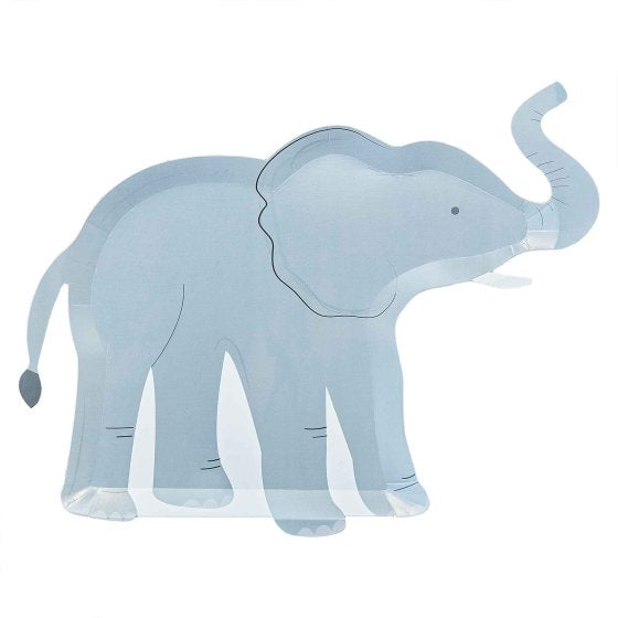 Wild Jungle Elephant Paper Plates NPC 30cm x 24.5cm 8pk