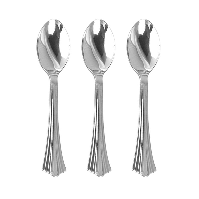 Silver Plastic Spoon 16pk - Party Savers