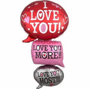 Love Bubbles Supershape Foil Balloon 71cm x 134cm Each