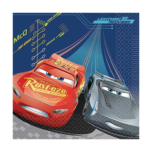 Cars 3 Luncheon Napkins 33cm 16pk - Party Savers