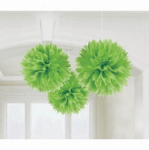 Kiwi Fluffy Tissue Decorations 40cm 3Pk