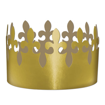 Gold Foil Fleur De Lis Crown 3.75in. - Party Savers