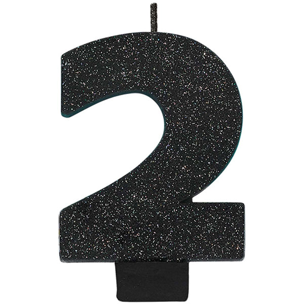 Number 1 Glitter Black - Party Savers