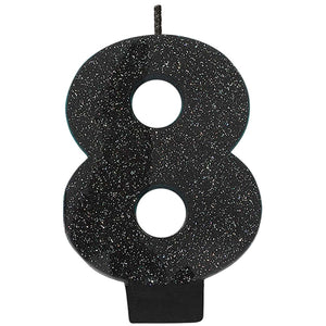 Number 1 Glitter Black - Party Savers