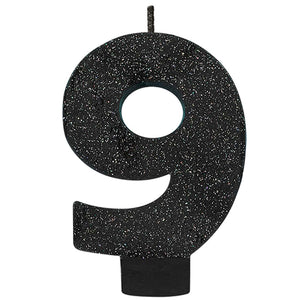Number 1 Glitter Black - Party Savers