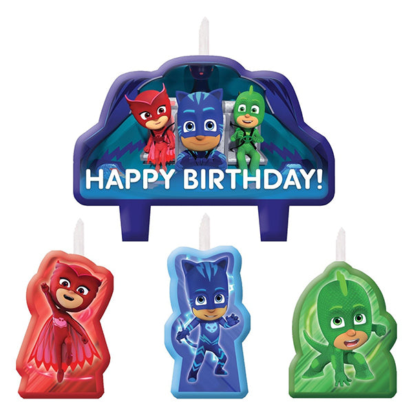 PJ Masks Birthday Candle Set 4pk - Party Savers