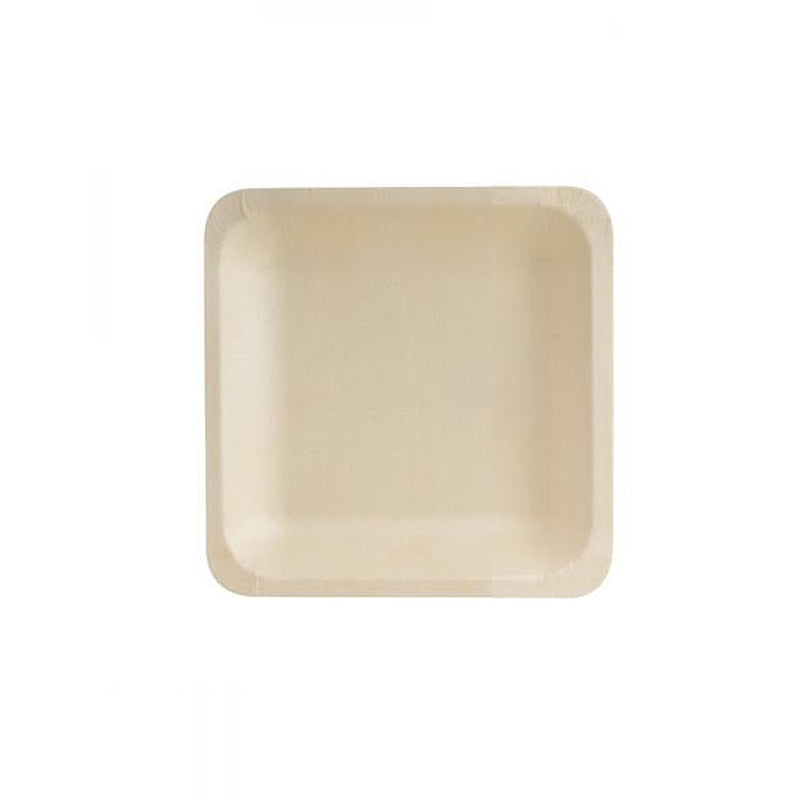 Wooden Plates 14x14x2 5cm 10Pk - Party Savers