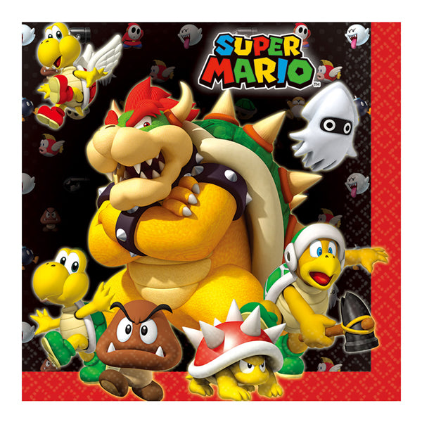 Super Mario Brothers Lunch Napkins 16pk - Party Savers