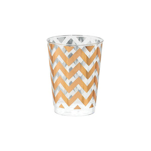 Gold Chevron Premium Plastic Tumbler 295ml 20pk - Party Savers