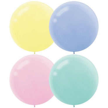 Pastel Assorted Latex Balloons 60cm 4pk