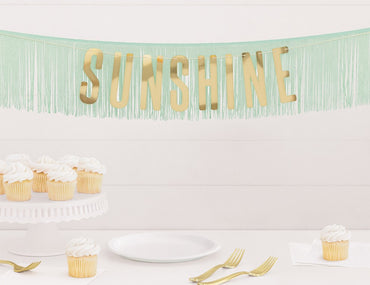 2 Piece "Sunshine" Foil Stamped Fringe Banner Set 1.52m