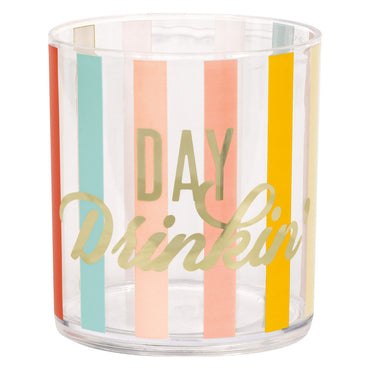 Poolside Summer Foil Stamped "Day Drinking" Reusable Plastic Cup 354ml Each