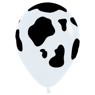 Cow Fashion White Latex Balloons 30cm 25pk