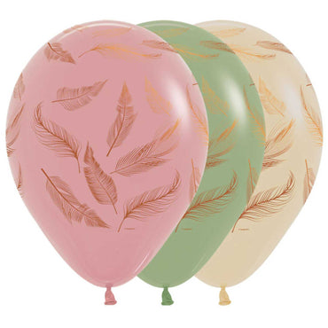 Feathers Fashion Assorted Latex Balloons 30cm 25pk