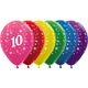 Age 10 Metallic Assorted Latex Balloons 30cm 25pk