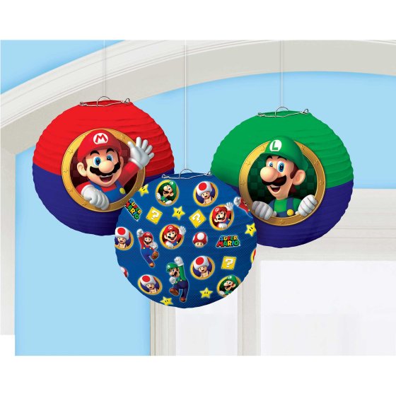Super Mario Brothers Paper Lanterns 24cm 3pk