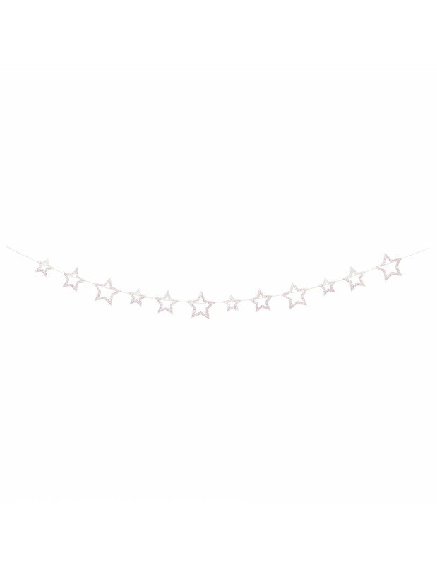 Iridescent Glitter Star Garland 1.82m Each