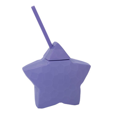 Purple Star Shaped Reusable Cup With Straw 590ml Each