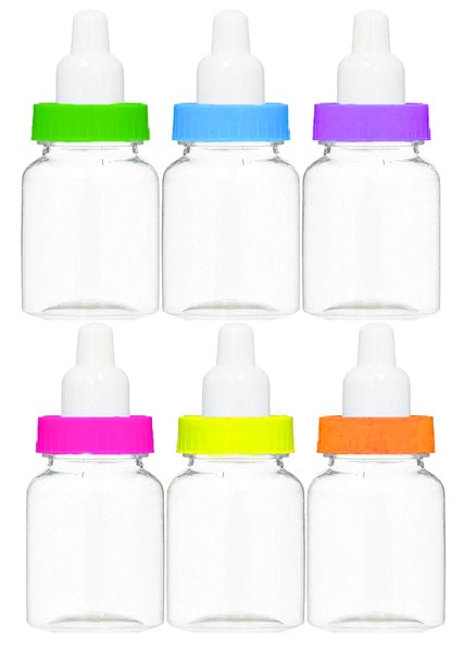 Baby Shower Bottles Multi-colored Favor Containers 6pk